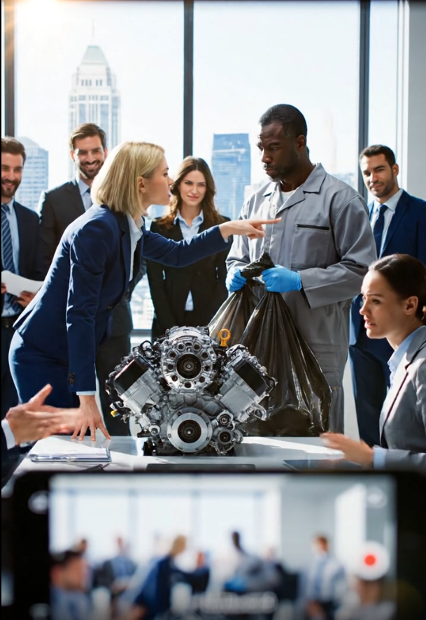 ‘Fix This $2 Million Engine and I’ll Marry You,’ the CEO Laughed at the Janitor. 20 Executives Snickered. But They Didn’t Know About the Nights He Spent Studying, or the Detroit Secret His Grandfather Taught Him. Now, a $100M Deal Is on the Line, and They’re Not Laughing Anymore.