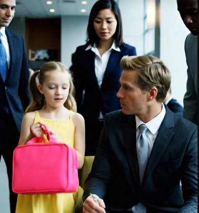 My billion-dollar merger was seconds from closing when a tiny girl clutching a pink lunch bag ran past security. The entire lobby froze. She tugged on my $5,000 suit and whispered, “You forgot your lunch, Daddy.” The problem? I’m not her father. And the secret she revealed next didn’t just cost me the deal—it shattered the foundation of my entire life.