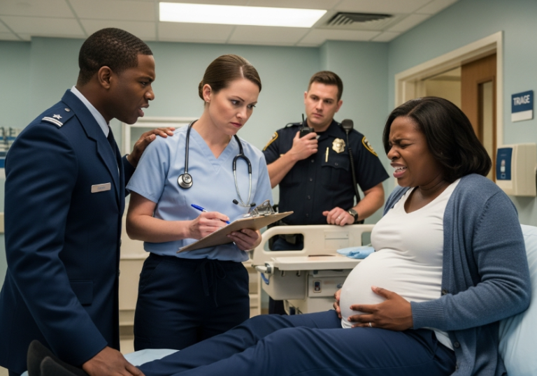 I was Black, pregnant, and in agony. The triage nurse called me a “vagrant”,” accused me of faking labor for drugs, and called the cops to arrest me. She didn’t know my husband was an Air Force Captain.