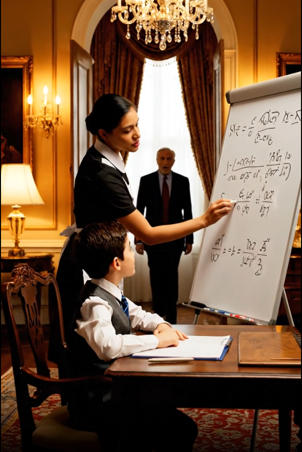 I’m a billionaire. I thought I paid her to scrub my floors. I came home early from a billion-dollar deal, ready to fire her… until I saw what she was writing on the whiteboard with my 7-year-old son. What I uncovered wasn’t just a secret… it was a scandal that almost cost me my empire, but saved my soul.